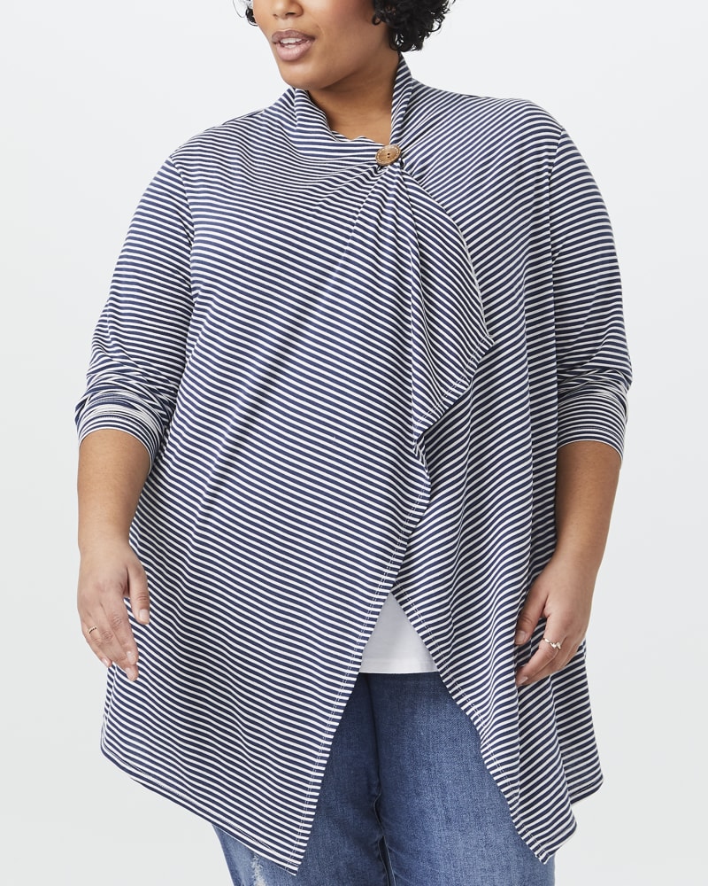 Front of plus size Genna Button Cardigan by Downing Studio | Dia&Co | dia_product_style_image_id:149560